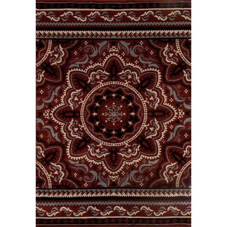 ART CARPET 4 X 6 Ft. Milan Collection Fanciful Woven Area Rug, Red 24415